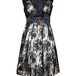 ✨NEW Aesthetic RIVER ISLAND Anthropologie Floral Swarovski Lace V-neck Dress M S